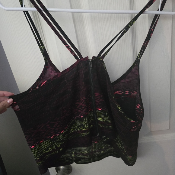 Silence and Noise Adjustable Spaghetti Strap Aztec Crop Top - Picture 2 of 3